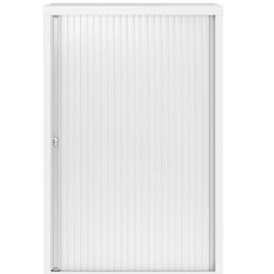 ARMARIO METÁLICO 1 PUERTA PERSIANA CORREDERA 105X80X45 CM (ANCHO X FONDO X ALTO) INCLUYE 2 BALDAS ACABADO EN GRIS. (MONTADO)