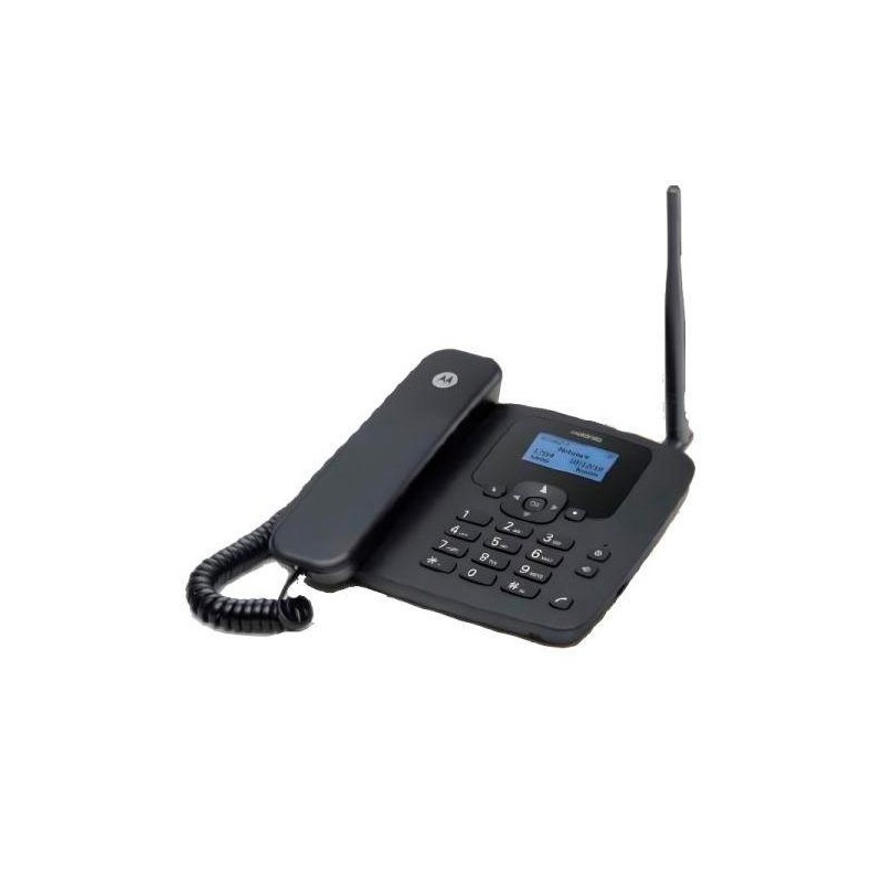 MOTOROLA TELEFONO FIJO FW410L CON SIM 4G GSM CON BATERIA AUXILIAR Y FUNCIONA COMOPUNTO DE ACCESO WIFI NEGRO