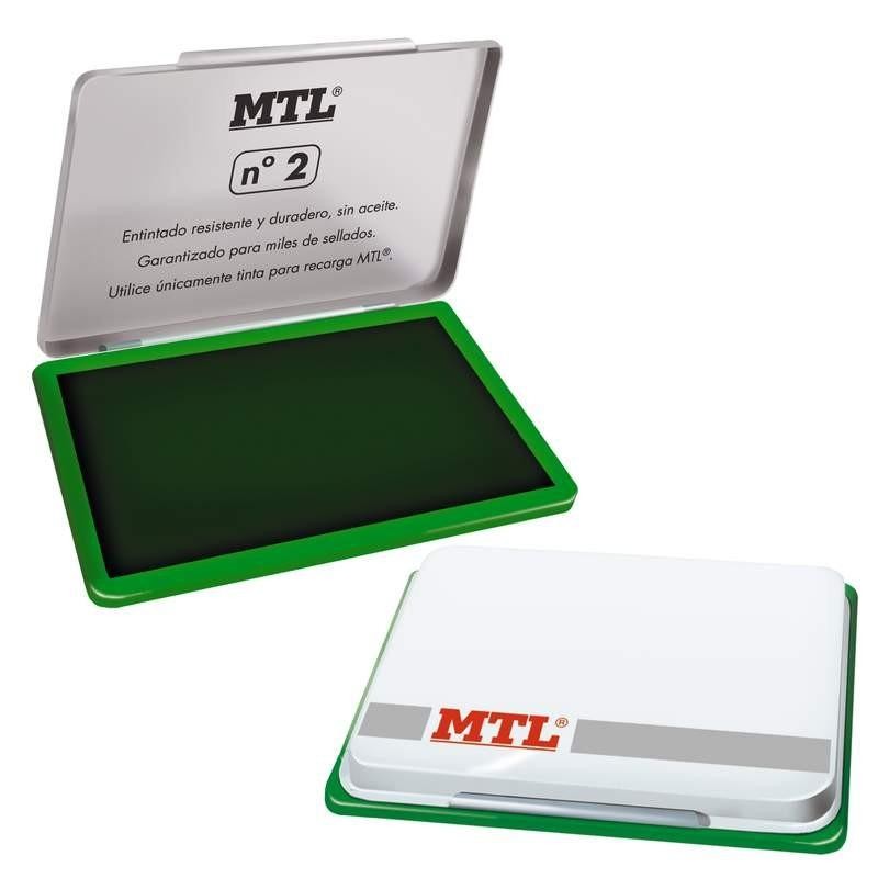 MTL TAMPÓN METÁLICO PARA SELLADO Nº2 (122X84X14MM) CON ALMOHADILLA ENTINTADA VERDE