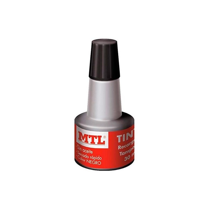 MTL TINTA DE SELLAR PARA RECARGA DE TAMPONES 30ML NEGRO