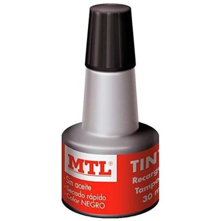 MTL TINTA DE SELLAR PARA RECARGA DE TAMPONES 30ML NEGRO