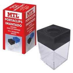 MTL PORTACLIPS IMANTADO DEPÓSITO TRANSPARENTE PLÁSTICO EMBOCADURA NEGRO