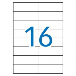 MULTI-3 ETIQUETAS ADHESIVAS 105X37MM INKJET/LÁSER C/RECTOS 16 X 100H BLANCO