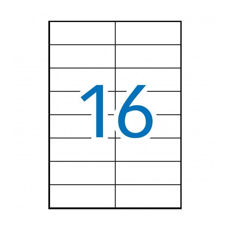 MULTI-3 ETIQUETAS ADHESIVAS 105X37MM INKJET/LÁSER C/RECTOS 16 X 100H BLANCO