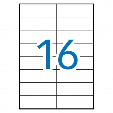 MULTI-3 ETIQUETAS ADHESIVAS 105X37MM INKJET/LÁSER C/RECTOS 16 X 100H BLANCO