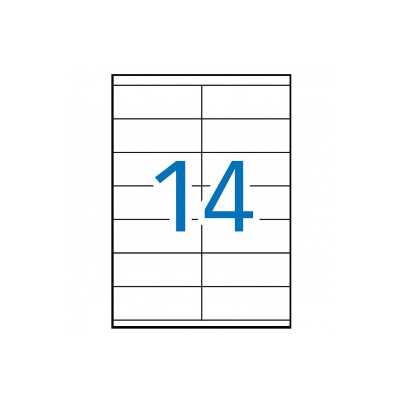 MULTI-3 ETIQUETAS ADHESIVAS 105X40MM INKJET/LÁSER C/RECTOS 14 X 100H BLANCO