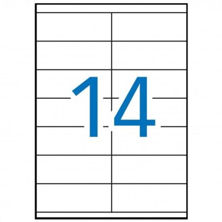 MULTI-3 ETIQUETAS ADHESIVAS 105X40MM INKJET/LÁSER C/RECTOS 14 X 100H BLANCO