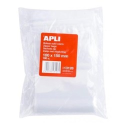 APLI BOLSAS AUTOCIERRE 100X150MM LDPE TRANSPARENTE PACK 100 UD