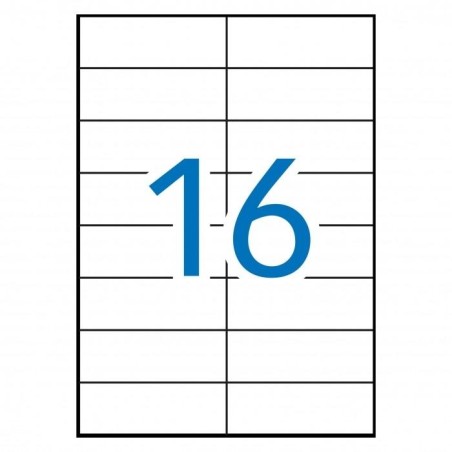 MULTI-3 ETIQUETAS ADHESIVAS 105X37MM INKJET/LÁSER C/RECTOS 16 X 500H BLANCO