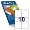 MULTI-3 ETIQUETAS ADHESIVAS 105X57MM INKJET/LÁSER C/RECTOS 10 X 500H BLANCO