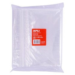 APLI BOLSAS AUTOCIERRE 250X350MM LDPE TRANSPARENTE PACK 100 UD