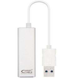 NANOCABLE CONVERSOR USB 3.0 A ETHERNET GIGABIT 10/100/1000 MBPS BLANCO 15CM
