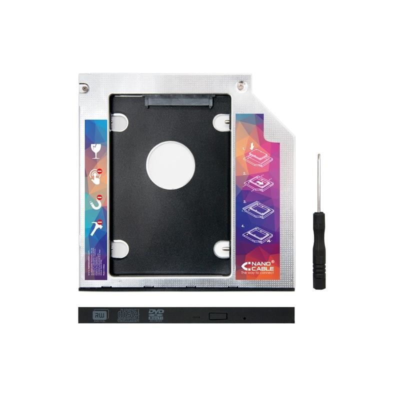 NANOCABLE ADAPTADOR DISCO DURO 2,5" DE 7,0MM PARA UNIDAD ÓPTICA PORTÁTIL DE 9,5MM