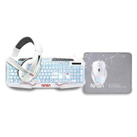 NASA KIT GAMING TECLADO + RATÓN C/CABLE + ALFOMBRILLA + AURICULAR C/MICROFONO