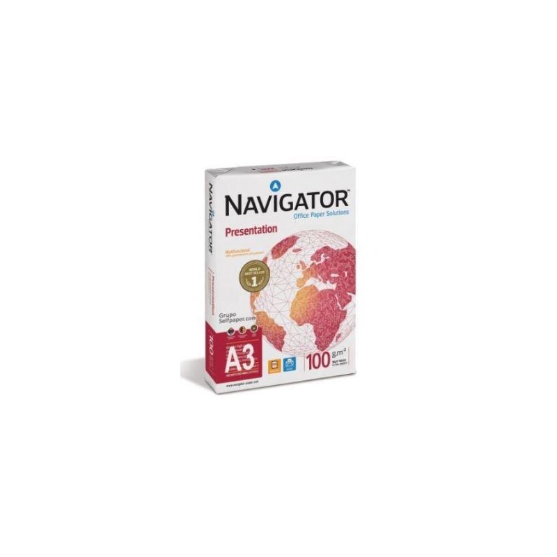 NAVIGATOR PAPEL FOTOCOPIADORA DIN A3 100GR PAQUETE DE 500 HOJAS BLANCO