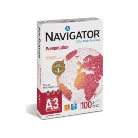 NAVIGATOR PAPEL FOTOCOPIADORA DIN A3 100GR PAQUETE DE 500 HOJAS BLANCO