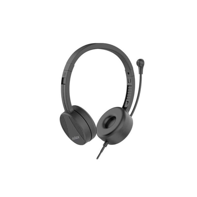 NILOX AURICULARES MICRÓFONO BIAURAL ESTEREO C/ CABLE USB NEGRO