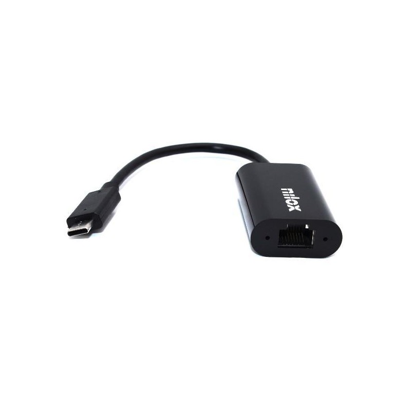 NILOX CABLE ADAPTADOR USB C A RJ45 M/H NEGRO