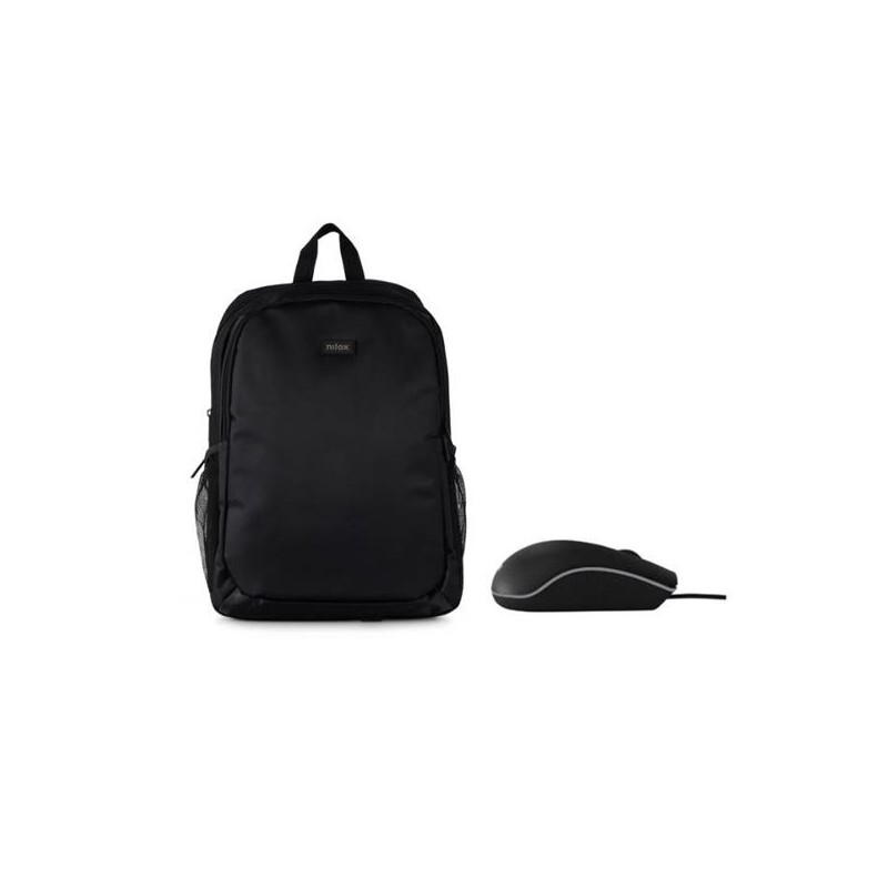 NILOX MOCHILA PARA PORTATIL DE 15,6" BASIC NEGRO + RATON USB 1000 DPI