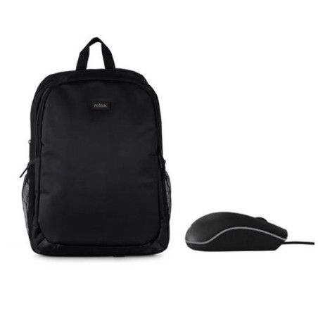 NILOX MOCHILA PARA PORTATIL DE 15,6" BASIC NEGRO + RATON USB 1000 DPI