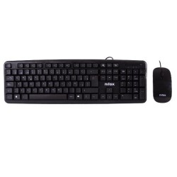 NILOX COMBO TECLADO + RATÓN FLAT CABLE USB NEGRO