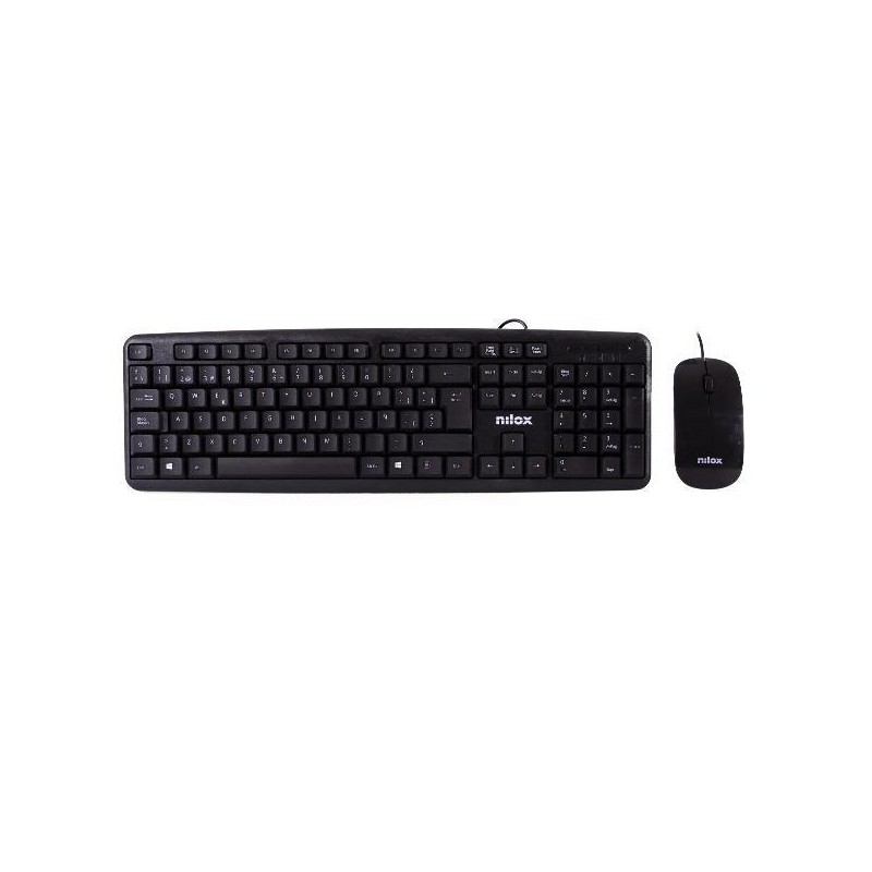 NILOX COMBO TECLADO + RATÓN FLAT CABLE USB NEGRO
