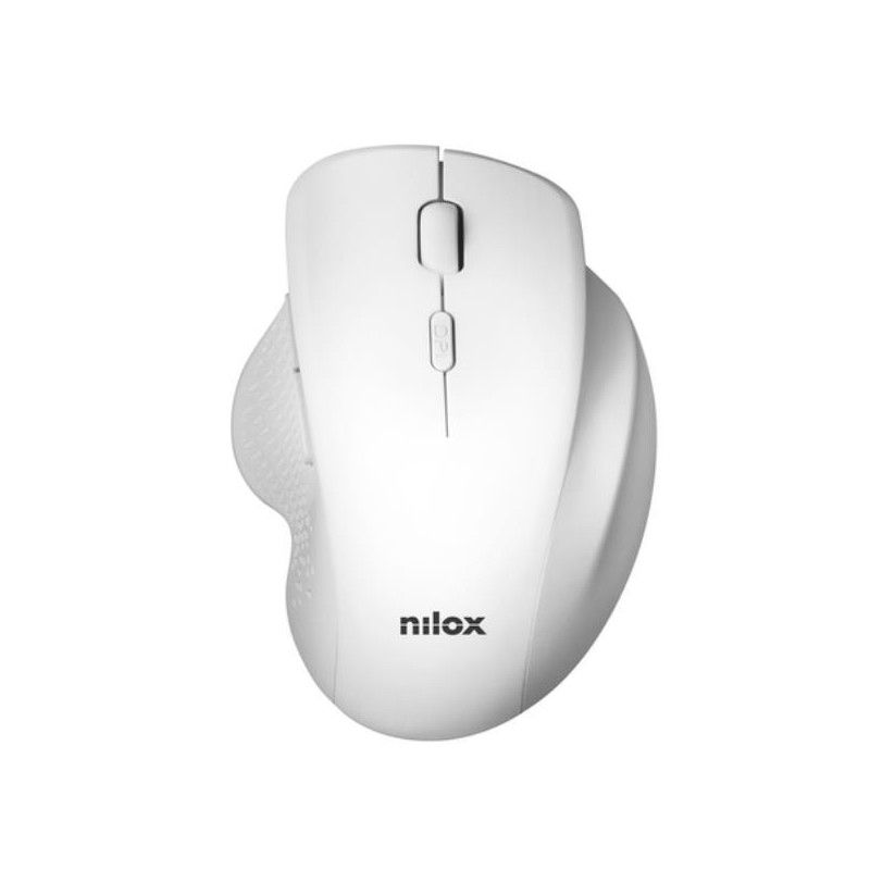 NILOX RATÓN INALÁMBRICO PROFESIONAL 800/1200/3200 DPI ERGONÓMICO DIESTRO BLANCO