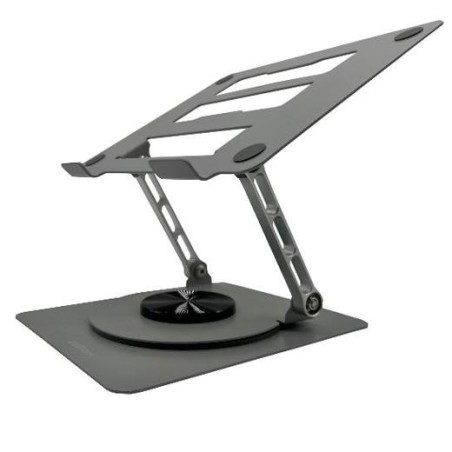 NILOX SOPORTE DE SOBREMESA "10-16" AJUSTABLE Y BASE GIRATORIA 360º PARA PORTATIL / TABLET GRIS
