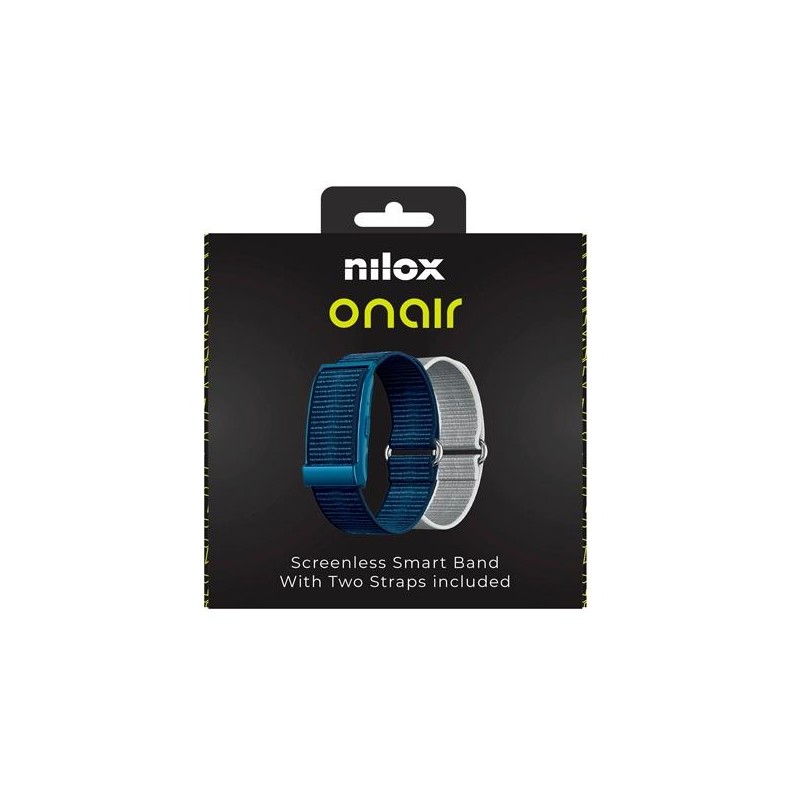 NILOX PULSERA INTELIGENTE SIN PANTALLA BLUETOOTH INCLUYE DOS PULSERAS AZUL Y PLATA