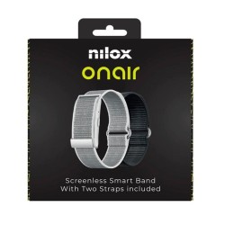 NILOX PULSERA INTELIGENTE SIN PANTALLA BLUETOOTH INCLUYE DOS PULSERAS PLATA Y NEGRO