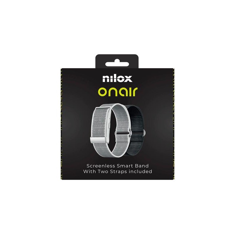 NILOX PULSERA INTELIGENTE SIN PANTALLA BLUETOOTH INCLUYE DOS PULSERAS PLATA Y NEGRO