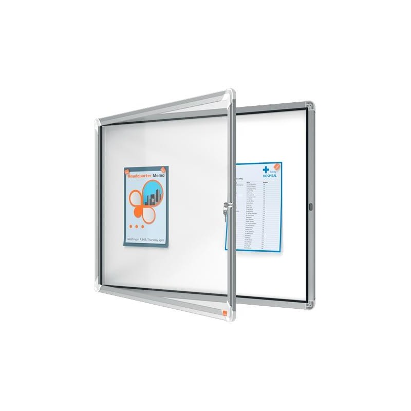 NOBO VITRINA INTERIOR PREMIUM PLUS PARA 8 HOJAS A4 SUPERFICIE BLANCA MAGNÉTICA