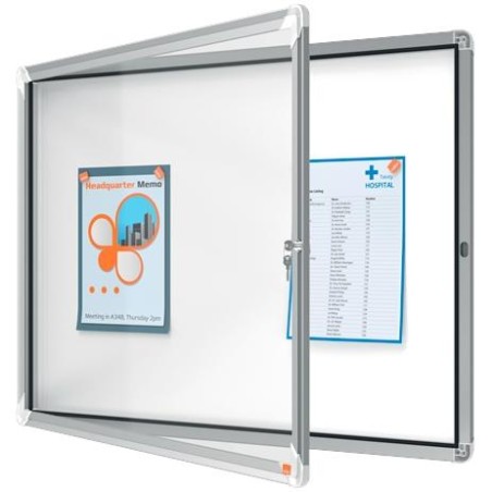 NOBO VITRINA INTERIOR PREMIUM PLUS PARA 8 HOJAS A4 SUPERFICIE BLANCA MAGNÉTICA