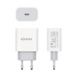 AISENS CARGADOR USB-C PD3.0 20W ALTA EFICIENCIA 5V/3A 9V/2,2A 12V/1,66A BLANCO