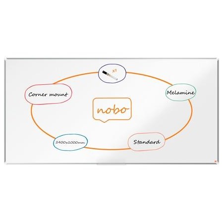 NOBO PIZARRA BLANCA PREMIUM PLUS 240X120CM MELAMINA BLANCO