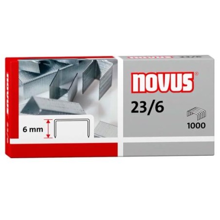 NOVUS GRAPAS 23/6 PARA GRAPADORAS DE GRUESOS CAJA 1000 UD