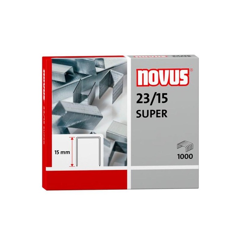 NOVUS GRAPAS SUPER 23/15 PARA GRAPADORAS DE GRUESOS CAJA 1000 UD