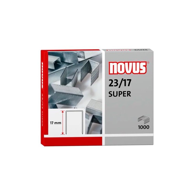 NOVUS GRAPAS 23/17 SUPER PARA GRAPADORAS DE GRUESOS CAJA 1000 UD