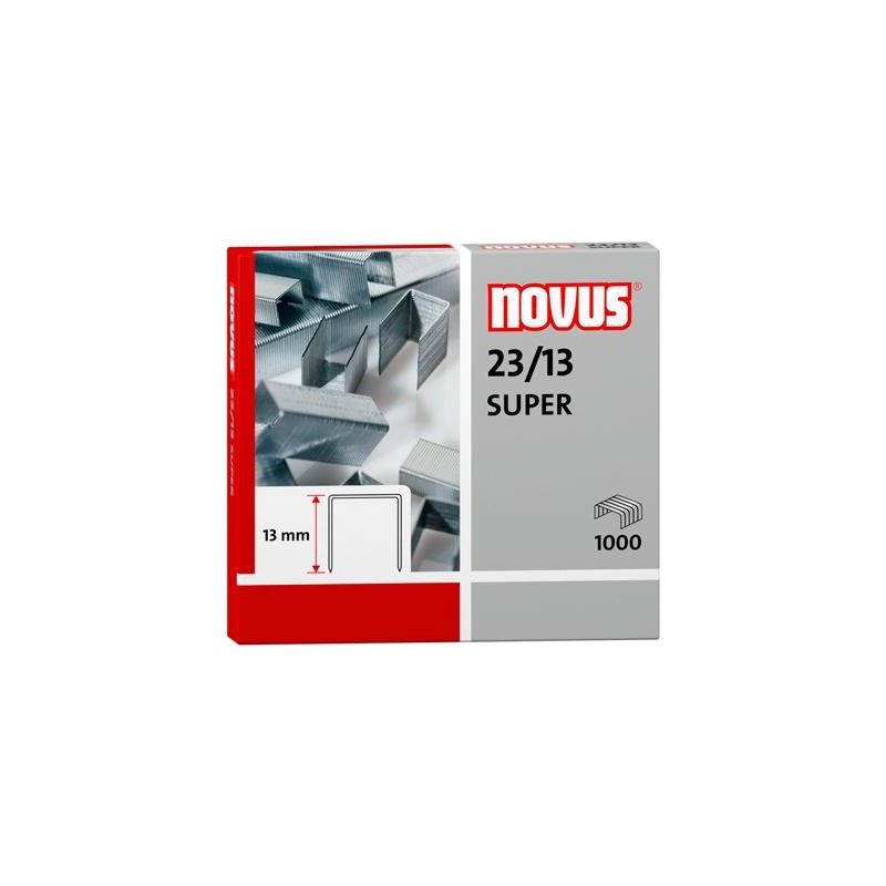 NOVUS GRAPAS SUPER 23/13 PARA GRAPADORAS DE GRUESOS CAJA 1000 UD