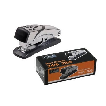 OFFICE CLUB GRAPADORA METÁLICA Nº4 PARA 20 HOJAS NEGRO