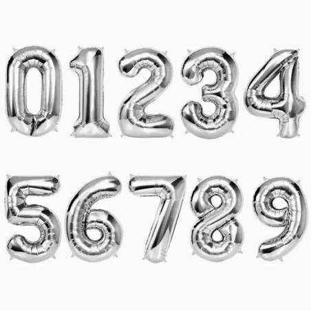 OH YEAH GLOBO POLIAMIDA Nº5 100CM PLATA METALIZADO