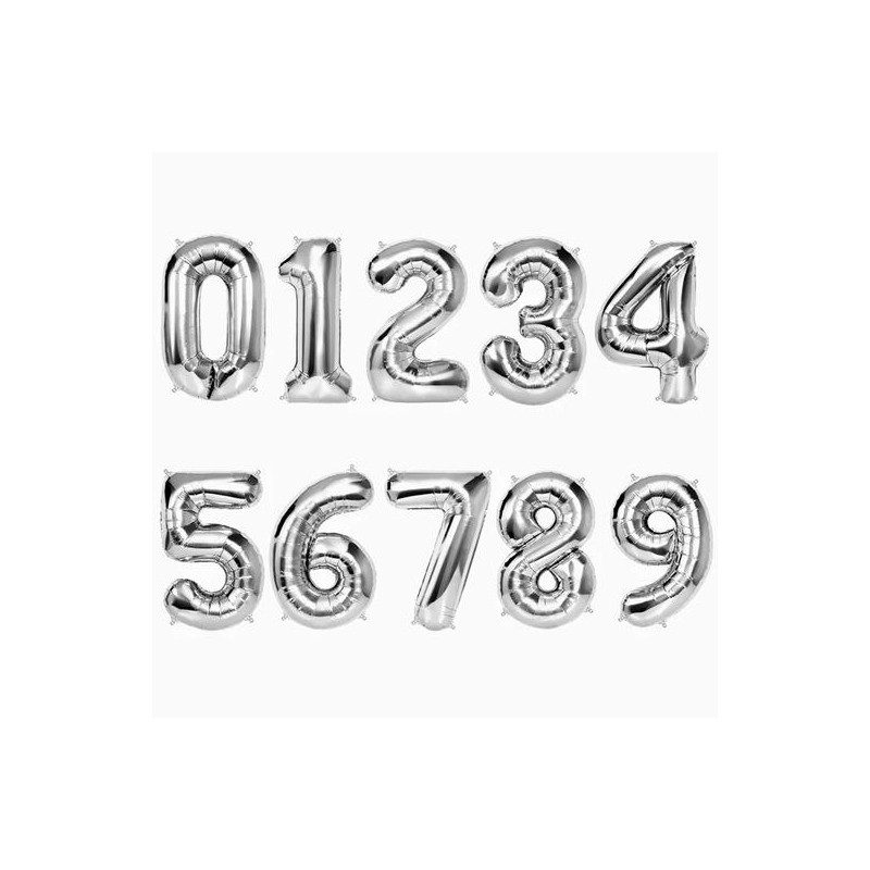 OH YEAH GLOBO POLIAMIDA Nº8 100CM PLATA METALIZADO