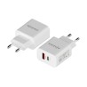 AISENS CARGADOR 1XUSB-C PD3.0, 1XUSB-A QC3.0 20W BLANCO