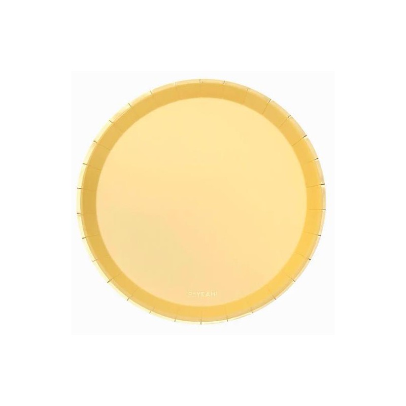 OH YEAH PLATO LLANO METLAIZADO Ø20.5CM AMARILLO PASTEL PACK 8U