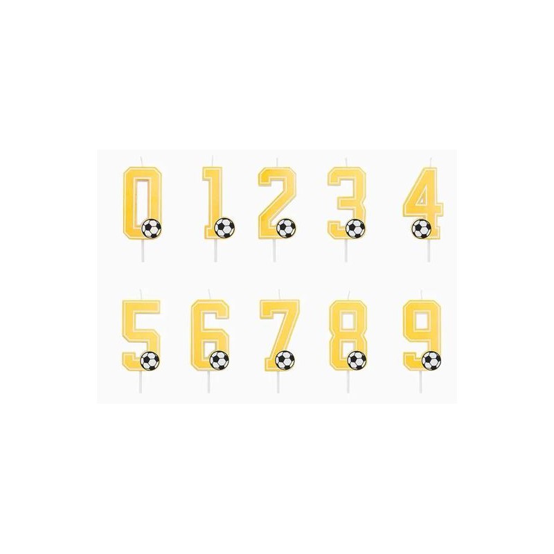 OH YEAH VELA FÚTBOL 7,5CM NÚMERO 0 AMARILLO