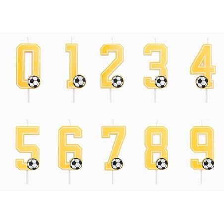 OH YEAH VELA FÚTBOL 7,5CM NÚMERO 0 AMARILLO