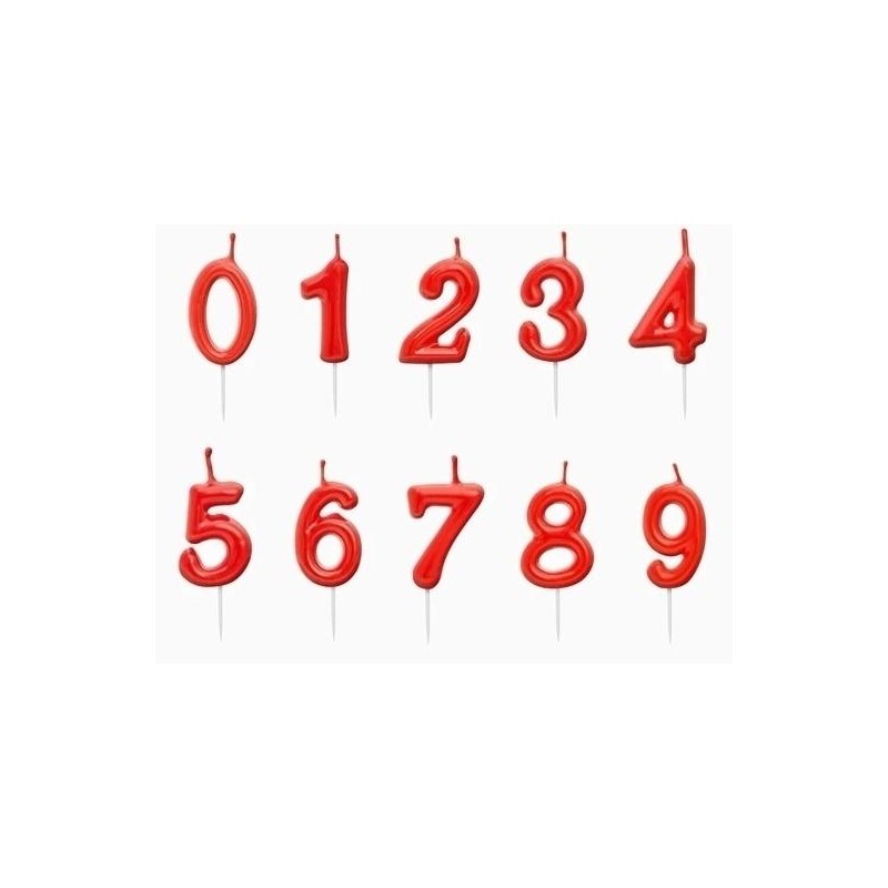 OH YEAH VELA 5CM NÚMERO 7 ROJO