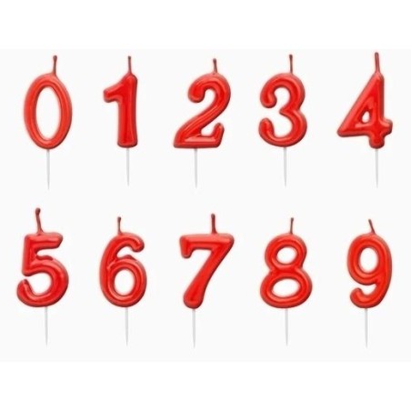 OH YEAH VELA 5CM NÚMERO 7 ROJO
