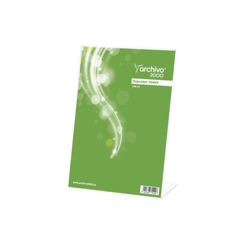 ARCHIVO 2000 EXPOSITOR SOBREMESA EN FORMA DE L DIN A4 VERTICAL 95X210X305 MM CRISTAL TRANSPARENTE