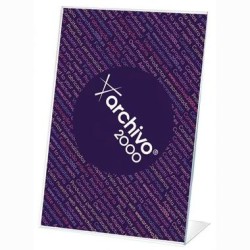 ARCHIVO 2000 EXPOSITOR SOBREMESA EN FORMA DE L DIN A6 VERTICAL 45X105X155 MM CRISTAL TRANSPARENTE